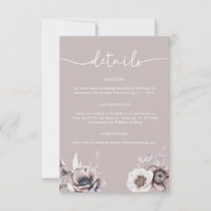 Carte d'accompagnement de mariage Boho Dusty Mauve