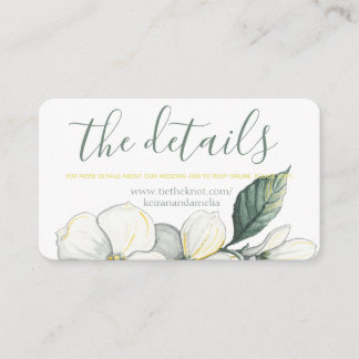 Carte d'accompagnement de mariage, Fleurs de corno