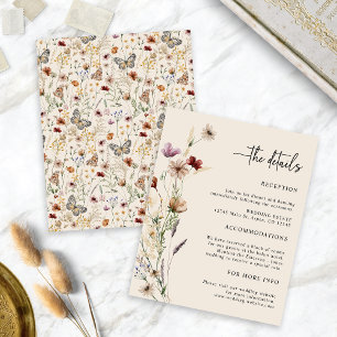 Carte d'accompagnement de mariage floral bohème