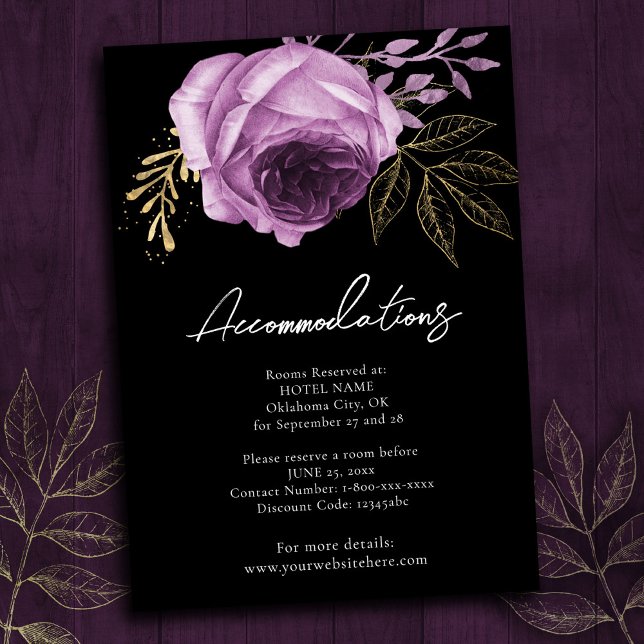 Carte d'accompagnement de mariage floral gothique (Créateur téléchargé)