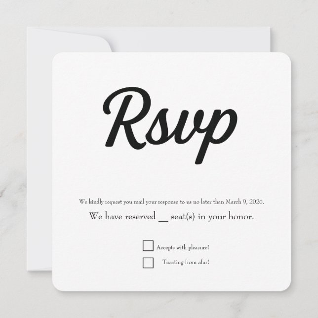 Carte d'accompagnement de mariage "Getting Hitched (Dos)