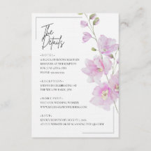 Carte d'accompagnement de mariage minimaliste à fl