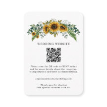 Carte d'accompagnement de mariage Tournesol Rustiq