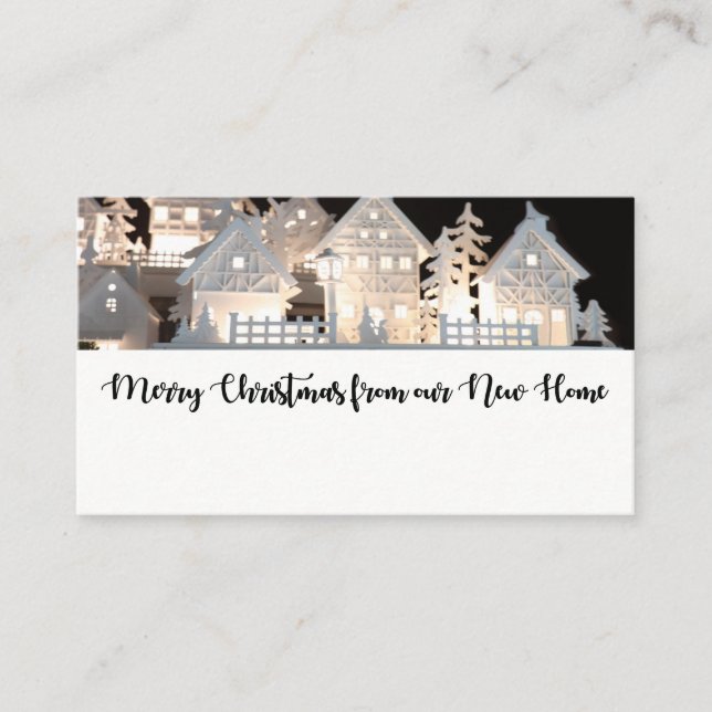 Carte D'accompagnement De New Home Maisons de Noël illuminées (Devant)