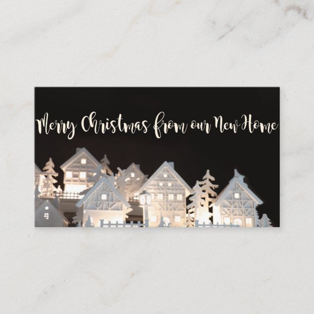 Carte D'accompagnement De New Home Maisons de Noël illuminées (Devant)