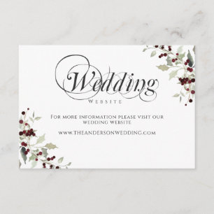 Carte d'accompagnement de site web de mariage à la