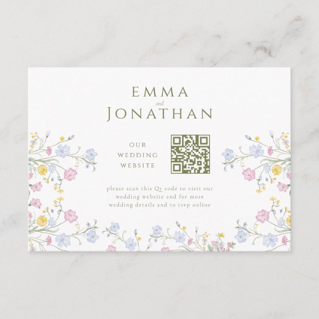 Carte d'accompagnement de site web de mariage aux  (Devant)