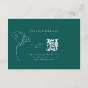 Carte d'accompagnement de site web de mariage vert