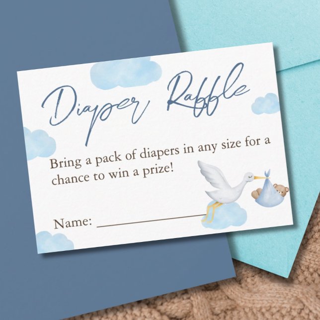 Carte D'accompagnement Déchets, Baby shower Ours, Bébé Garçon (Créateur téléchargé)
