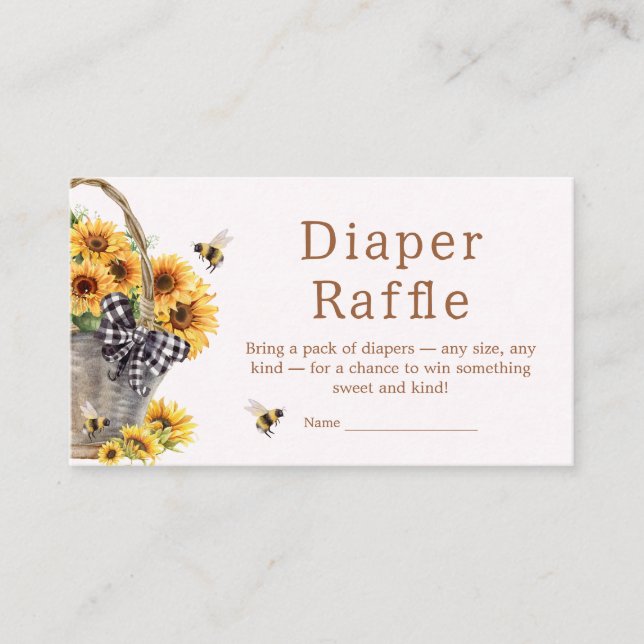 Carte D'accompagnement Déchets de Baby shower de maman à abeille (Devant)