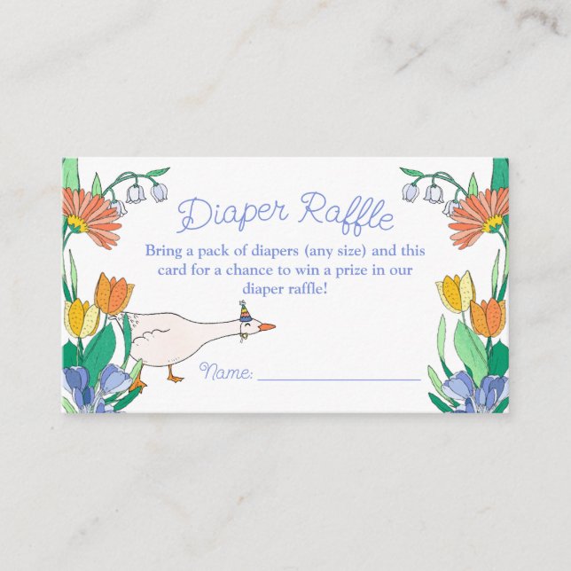 Carte D'accompagnement Déchets de Baby shower d'oie soyeux (Devant)