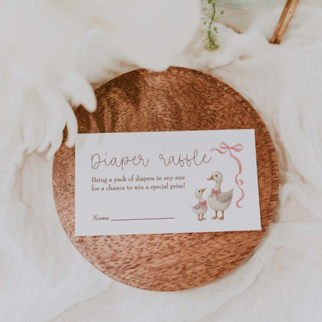 Carte D'accompagnement Déchets de Baby shower d'oie soyeux (Créateur téléchargé)