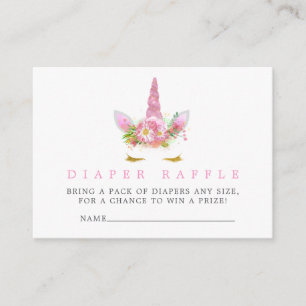 Carte D'accompagnement Déchets de Baby shower rose et or Unicorne fille R