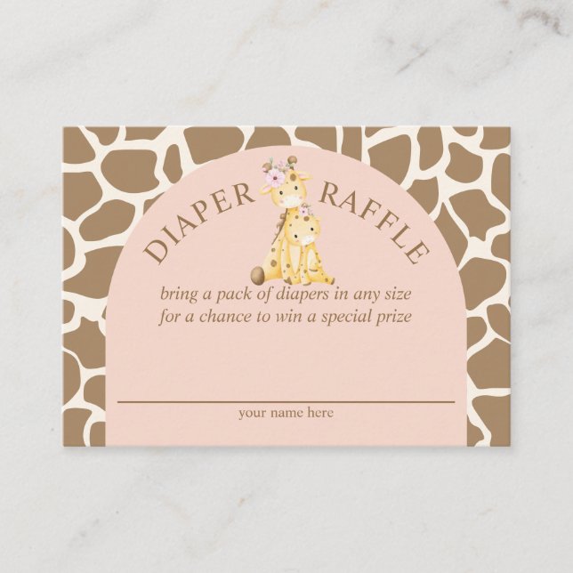 Carte D'accompagnement Déchets de couches pour filles roses (Devant)