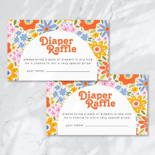 Carte D'accompagnement Déchets Raffle Baby en Fleur Baby shower Super (Créateur téléchargé)