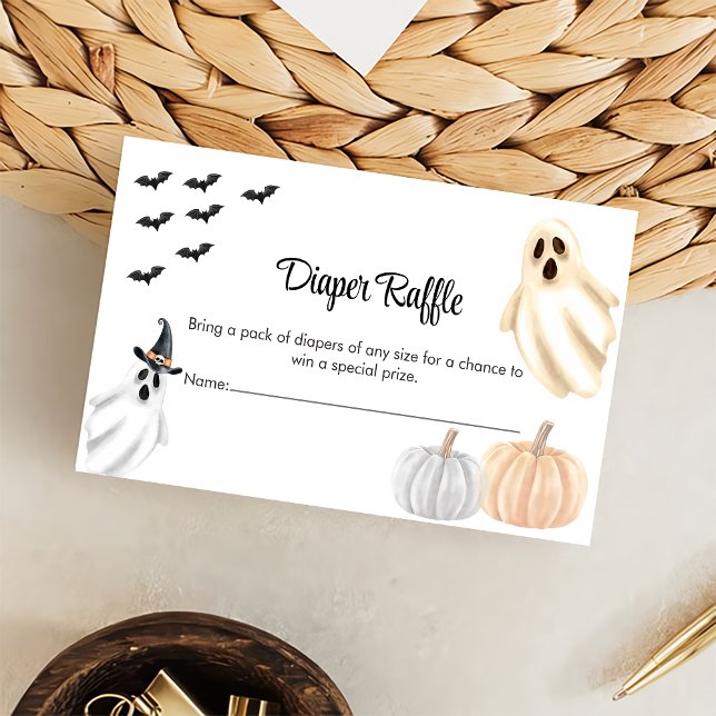 Carte D'accompagnement Déchets Raffle Boo Cute Halloween Party Enclosur (Créateur téléchargé)