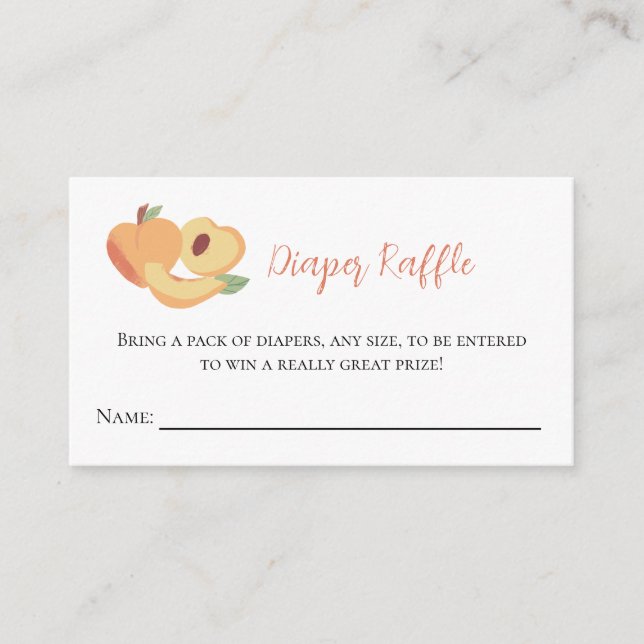 Carte D'accompagnement Déchets Raffle Little Peach Baby shower Jote jeu (Devant)