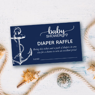 Carte D'accompagnement Déchets Raffle Nautique Ancre Marine