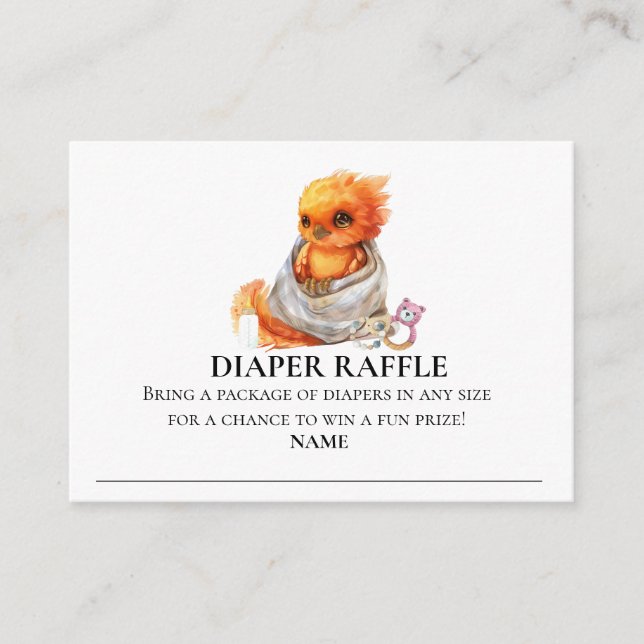 Carte D'accompagnement Déchets Raffle Petit Bébé Phoenix (Devant)