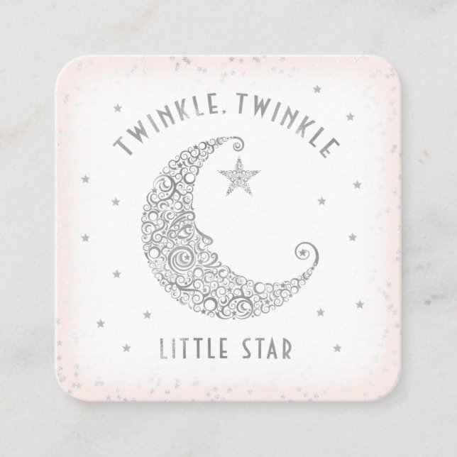 Carte D'accompagnement Déchets Raffle Twinkle Little Star Baby shower ros (Devant)