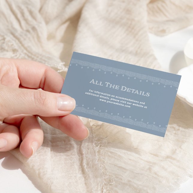 Carte D'accompagnement Déco moderne | Elegant Dusty Blue Détails du Maria (Créateur téléchargé)