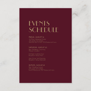 Carte D'accompagnement Déco type or Calendrier des Mariages de Bourgogn