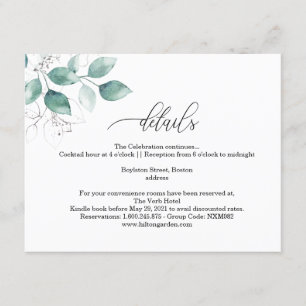 Carte D'accompagnement Décor moderne minimaliste Mariage Détails Horizon