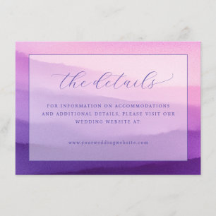 Carte D'accompagnement Dégradé aquarelle violet romantique