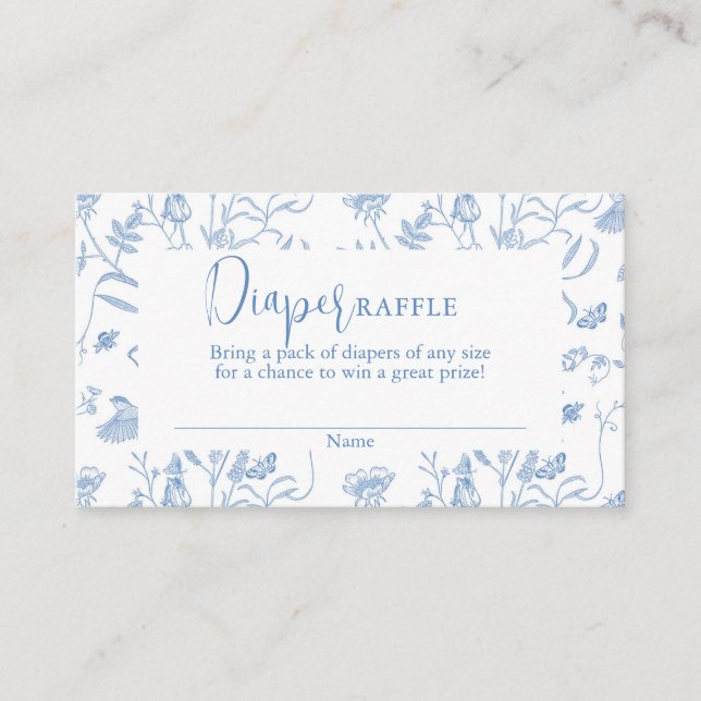 Carte D'accompagnement Delft Blue Chinoiserie Baby shower garçon couche (Devant)