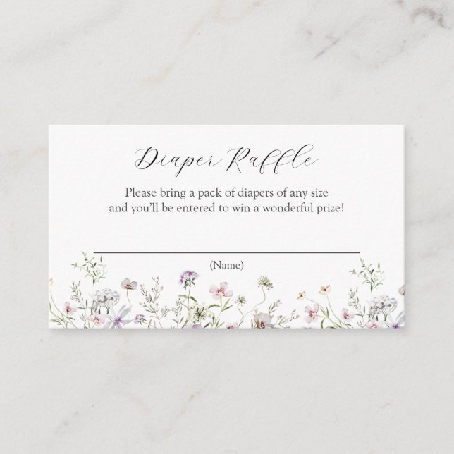 Carte D'accompagnement Délicat Fleur sauvage violet Déchets Raffle (Devant)