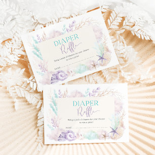 Carte D'accompagnement Délicat Océan sous la mer Baby Diaper Raffle