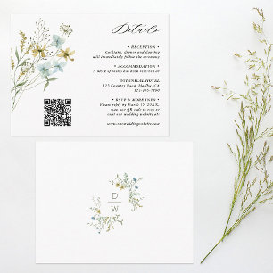 Carte D'accompagnement Delicic Fleur sauvage Modern Boho Détails Mariage