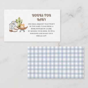 Carte D'accompagnement Demande de Baby shower à thème Cowboy