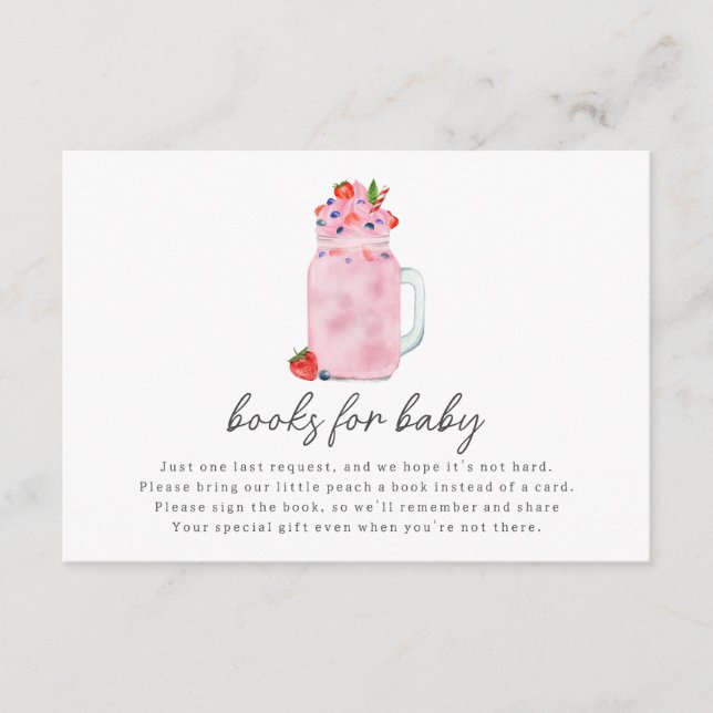 Carte D'accompagnement Demande de Baby shower Berry Smoothie (Devant)