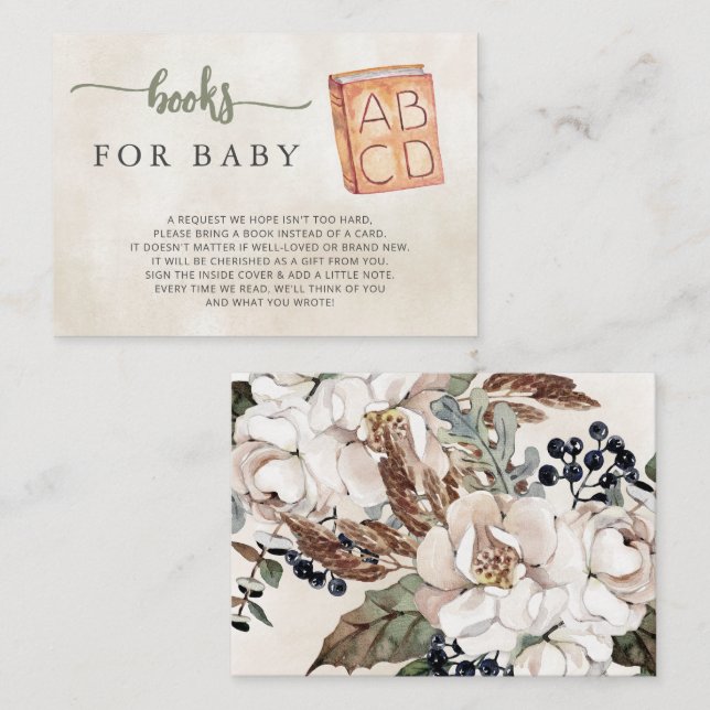 Carte D'accompagnement Demande de Baby shower Boho Neutre selon le sexe (Devant / Derrière)