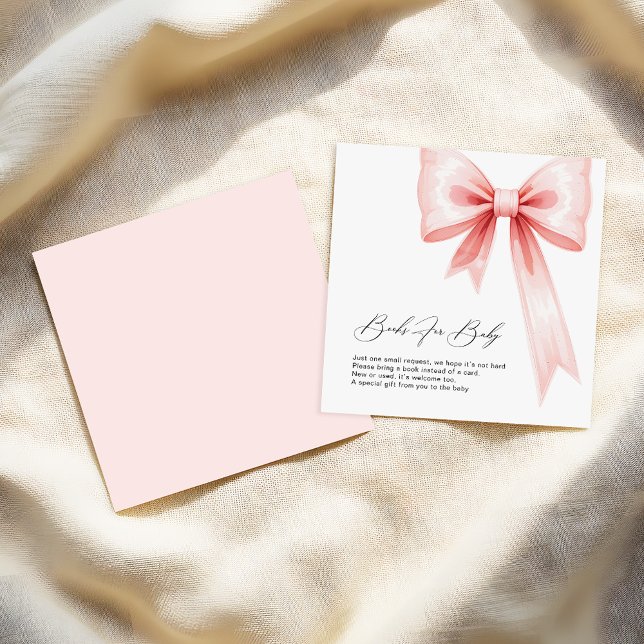 Carte D'accompagnement Demande de Baby shower Bow Rose Blush (Créateur téléchargé)