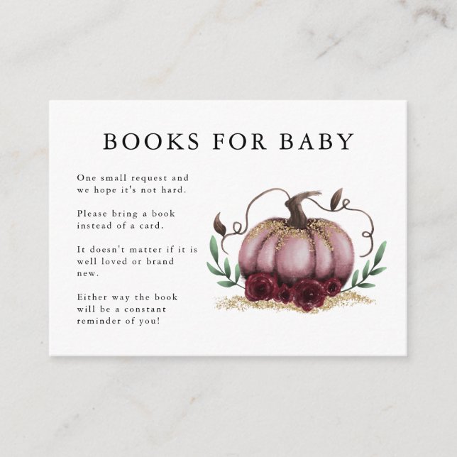 Carte D'accompagnement Demande de Baby shower Citrouille Pink Gold (Devant)