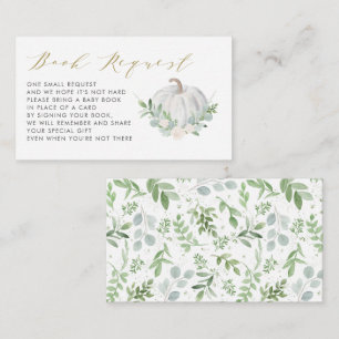 Carte D'accompagnement Demande de Baby shower d'automne Citrouille blanc