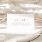 Demande de Baby shower de calligraphie or rose