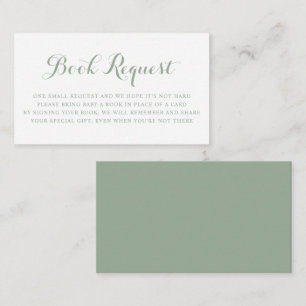 Carte D'accompagnement Demande de Baby shower de calligraphie verte Sage