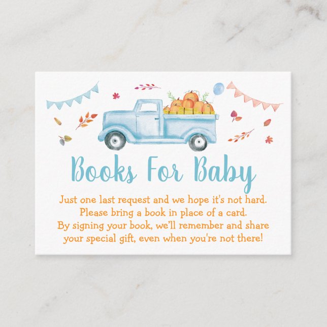 Carte D'accompagnement Demande de Baby shower de camion petit Citrouille (Devant)