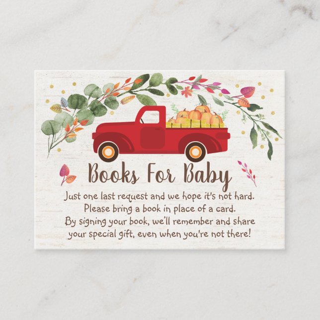 Carte D'accompagnement Demande de Baby shower de camion petit Citrouille (Devant)