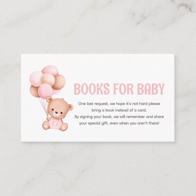 Carte D'accompagnement Demande de Baby shower de carnet de  de l'ours en  (Devant)