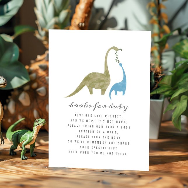 Carte D'accompagnement Demande de Baby shower de Dinosaure pour maman et  (Créateur téléchargé)