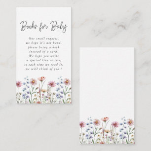 Carte D'accompagnement Demande de Baby shower de Fleur sauvage aquarelle