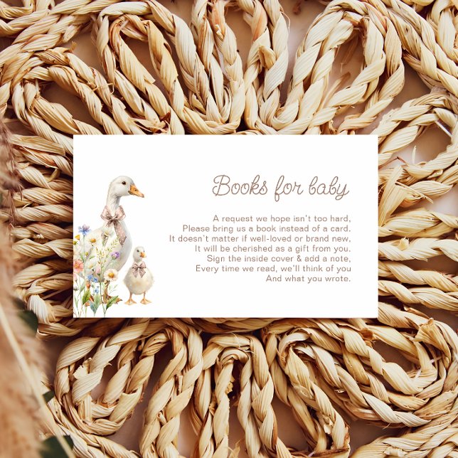 Carte D'accompagnement Demande de Baby shower de fleurs d'oie (Créateur téléchargé)