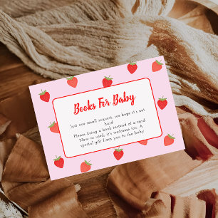 Carte D'accompagnement Demande de Baby shower de fraise mignonne