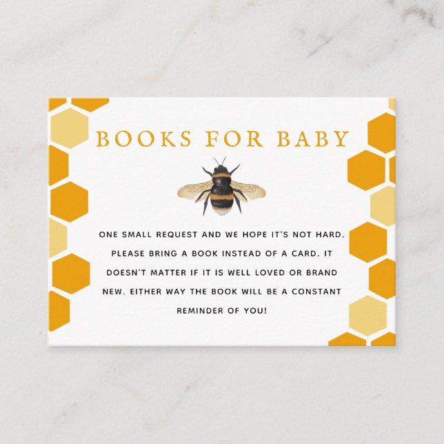 Carte D'accompagnement Demande de Baby shower de Honey Bee (Devant)