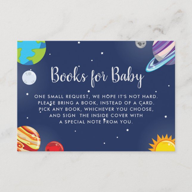Carte D'accompagnement Demande de Baby shower de la planète spatiale (Devant)