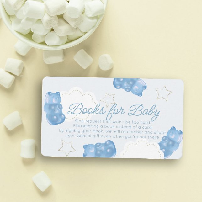 Carte D'accompagnement Demande de Baby shower de livre d'ours de gomme bl (Créateur téléchargé)